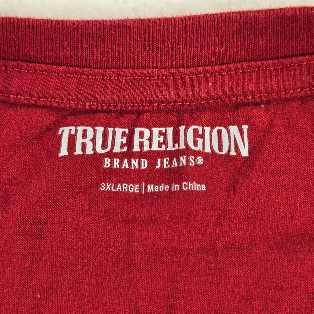 True Religion Graphic T-Shirt Mens 3XL Red Logo Y2K Casual Streetwear Urban